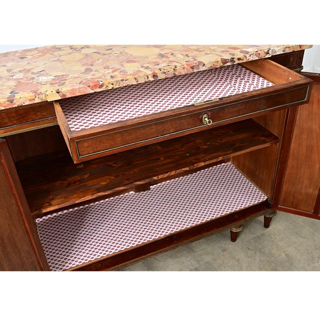 French French 19th Century Birdseye Maple and Marble Top Buffet For Sale - Image 3 of 17