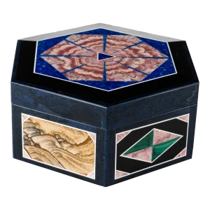 Multi-Gemstone Intarsia Jewelry Box