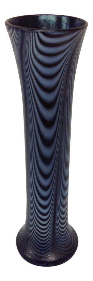 1923 Antique Blue Imperial Art Glass Pulled Loop Vase