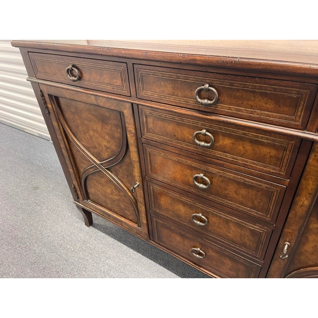 Traditional Theodore Alexander Villa Olmo Carved Wood Sideboard / Buffet With Drawers & Cabinet Storage For Sale - Image 3 of 12
