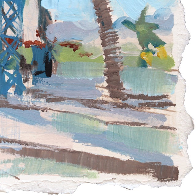 Santa Monica Pier - Original California Coastal Mixed Media Painting on Paper by Kellie Newsome For Sale - Image 4 of 6