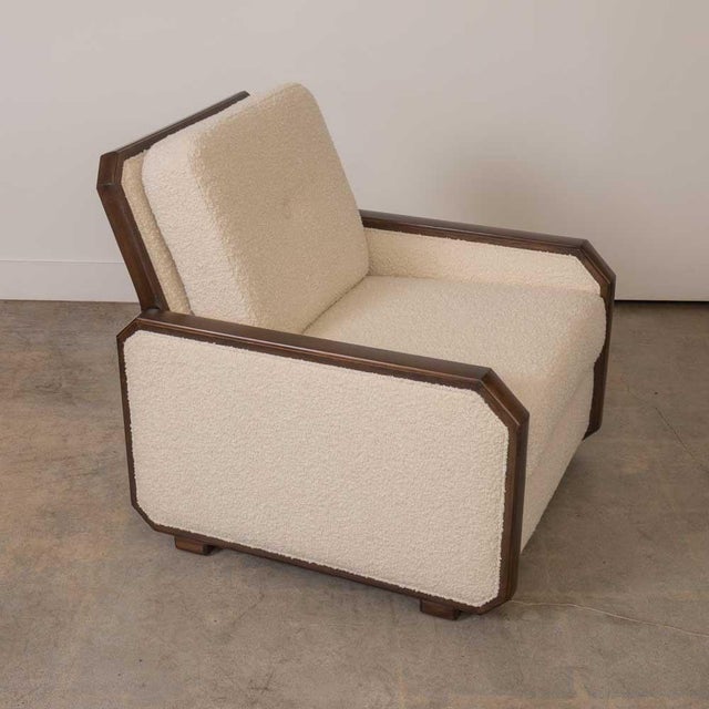 Mid 20th Century Mid 20th Century French Art Deco Wood and Upholstered Chair For Sale - Image 5 of 16