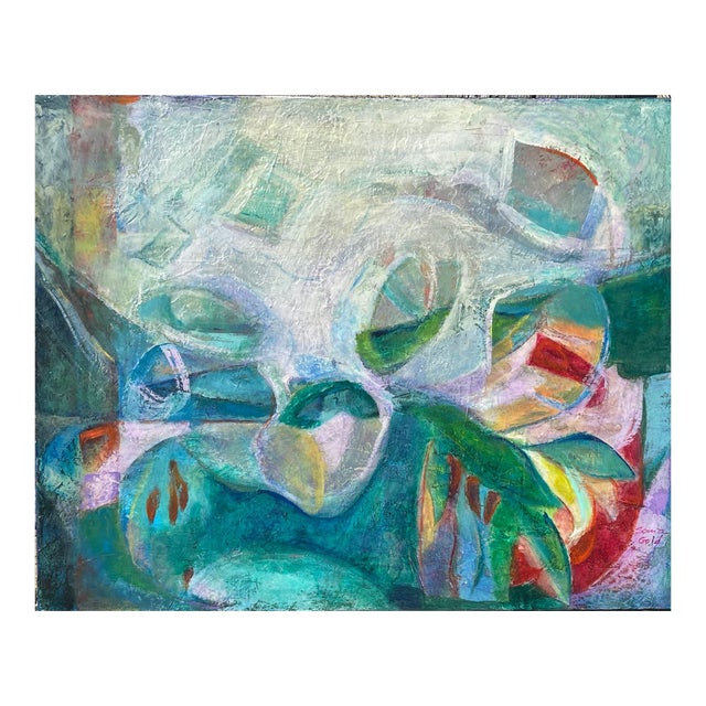 "Celebrating Spring " Original Abstract Colorful Mixed Media Painting by Sonia Gold For Sale