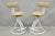 Vintage Postmodern Memphis Style White Tubular Metal Swivel Bar Stools - A Pair For Sale - Image 12 of 17