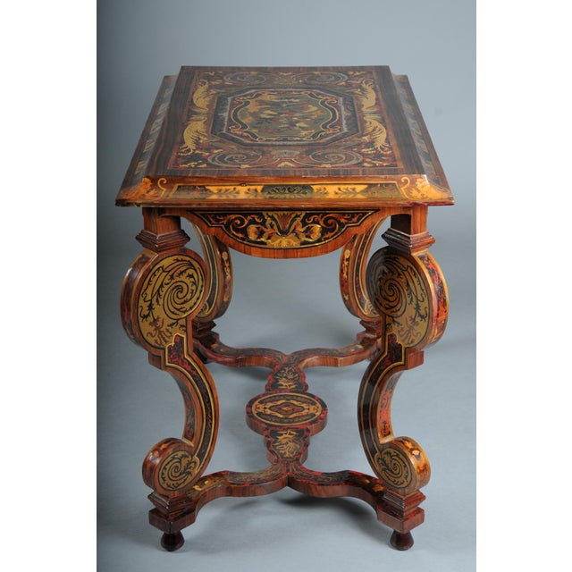 Brown Boulle Inlaid Table in Wood For Sale - Image 8 of 18