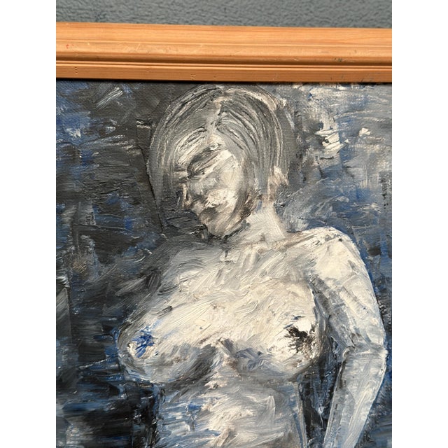 So, Lady in Blue, 1950s, Oil on Canvas, Framed For Sale - Image 10 of 18