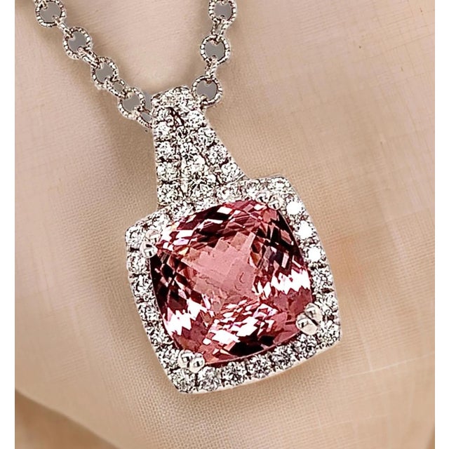 Natural Finely Faceted Quality Tourmaline Diamond Necklace 5.47 TCW 18k Gold Certified $5,590 921150 This is a Unique...