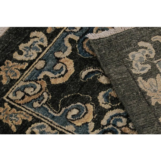 Textile Rug & Kilim’s Chinese Pictorial Square Rug in Dark Gray and Black For Sale - Image 7 of 7