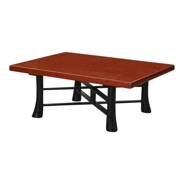 Japanese Negoro Lacquer Coffee or Low Table For Sale