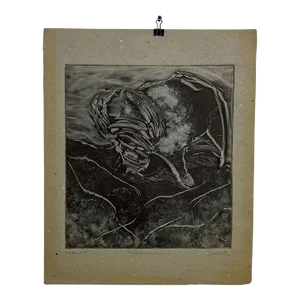 1998 Art by Gina Kail Monoprint Buffalo Metamorphosis 1:6