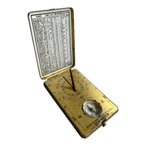 Antique Ansonia Sun Watch Portable Pocket Brass Sundial Compass