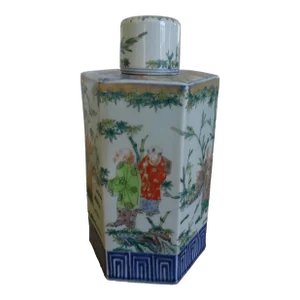 Mid 20th Century Chinese Hexagonal Covered Jar
