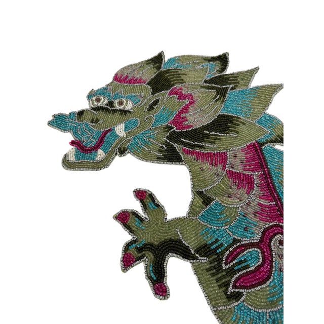Kim Seybert Kim Seybert Hand-Beaded Large Dragon Table Runner For Sale - Image 4 of 6