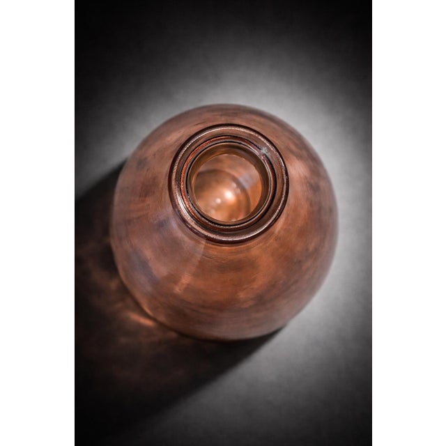 Contemporary Large Blush Pink Glass Demijohn Floor Vase – Coastal Organic Modern Accent, 25” For Sale - Image 3 of 8