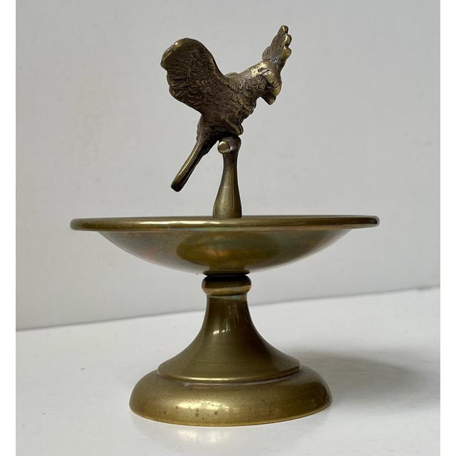 Metal Art Deco Vienna Ring Tray with Bronze Cockatoo Parat, 1920 For Sale - Image 7 of 9