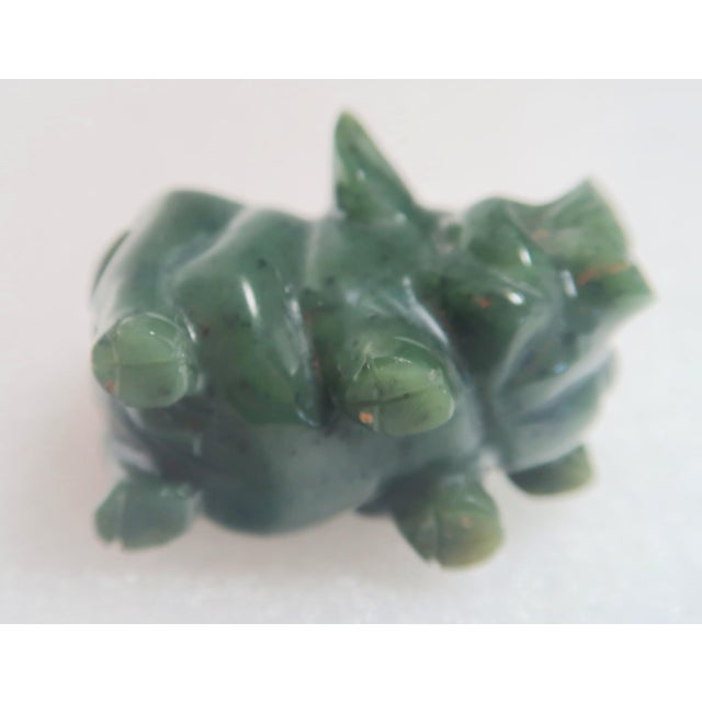 Late 20th Century Miniature Hand-Carved Piglet of Nephrite Jade For Sale - Image 18 of 18