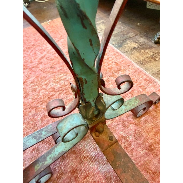 Tall Antique French Floral Tole Andirons For Sale - Image 10 of 17