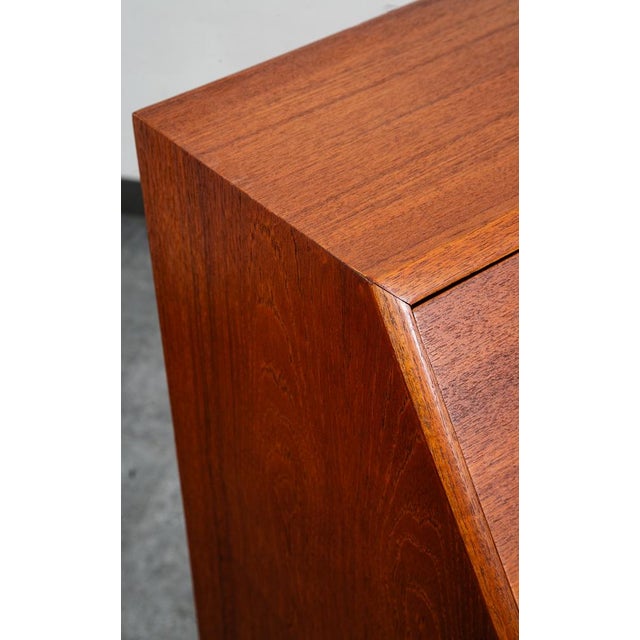 Mid Century Danish Modern Secretary Desk Bureau Denmark Teak Drawers Drop Down For Sale - Image 11 of 12
