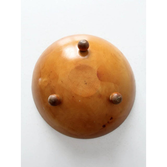 Brown Vintage Hand-Painted Wood Bowl For Sale - Image 8 of 10