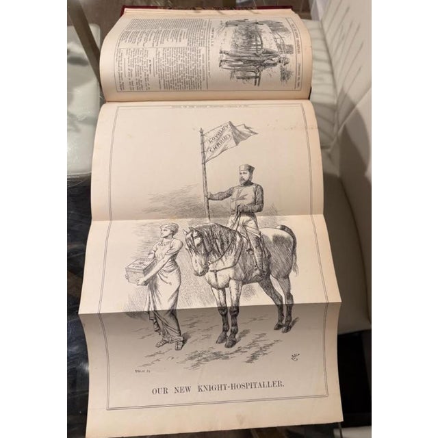 Illustration 1897-1925 : King George III & Churchill Original Satire: The London Charivari - Punch Almanack Annual : 22 Leather-Bound Volumes For Sale - Image 3 of 10