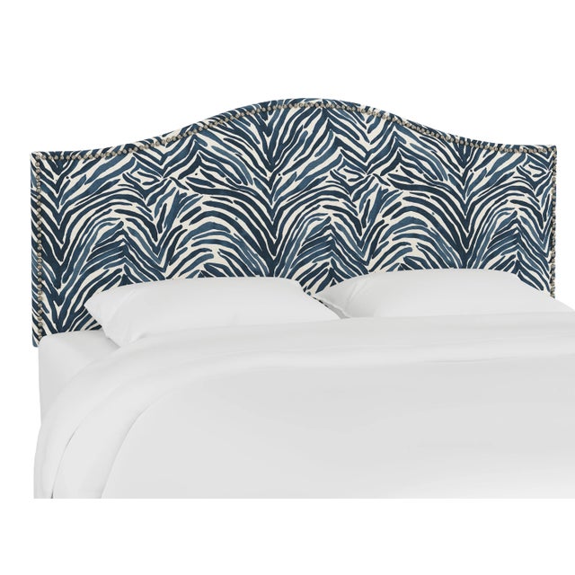 Ashland Headboard in Blue Washed Zebra, King For Sale In Chicago - Image 6 of 6