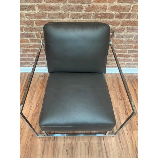 Metropolitan Furniture Metropolitan Home Leather Chair For Sale - Image 4 of 5