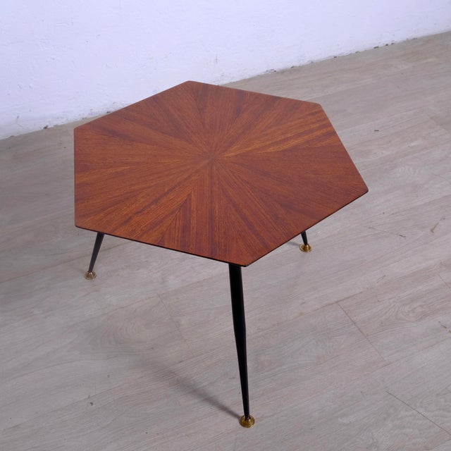 Mid-Century Hexagonal Coffee Table with Wooden Top, 1950s For Sale - Image 10 of 10