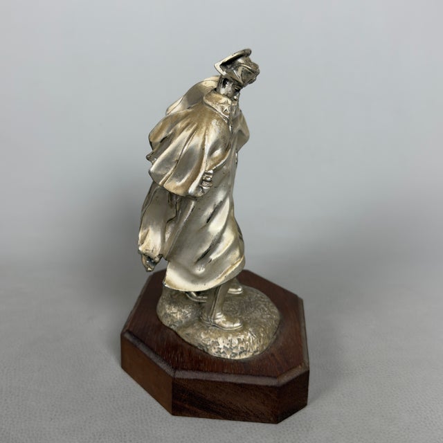 Silver-Plated Brass Sculpture of Carabinieri in the Storm by A. Berti, 1950s For Sale - Image 3 of 16