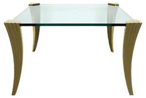 Hollywood Regency Square Coffee Table in Glass and Brass by Peter Ghyczy, 1970s