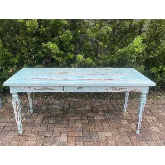 Fabulous vintage dining table, perfect for a coastal home or bohemian style totally distressed aged to perfection. A...