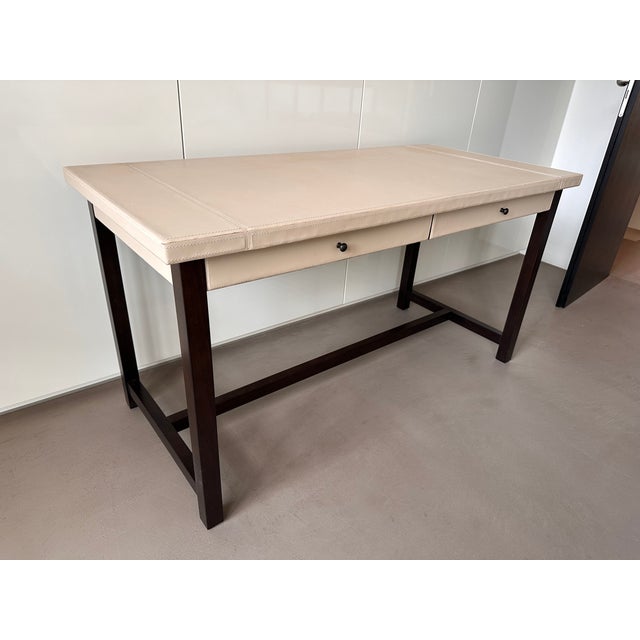 Ernest Desk in Taupe Leather by Romeo Sozzi for Promemoria, 2000s For Sale - Image 3 of 14
