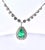 2020s Pear-Shaped Cabochon Emerald & Diamond Halo Pendant Necklace in White Gold For Sale - Image 5 of 12
