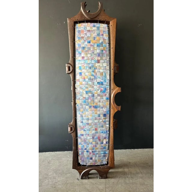 Mid-Century Modern 1980s Bud Tullis Wenge & Woven Aluminum Screen For Sale - Image 3 of 9