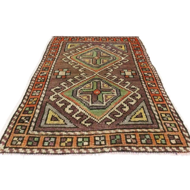 Tribal Vintage Turkish Yastik Rug - 01'05 X 01'11 For Sale - Image 3 of 5