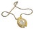 Gold Tone/Lucite Cameo Pendant Necklace For Sale