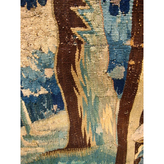 Early 18th Century French Aubusson Verdure Landscape and Royal Crown For Sale - Image 9 of 18