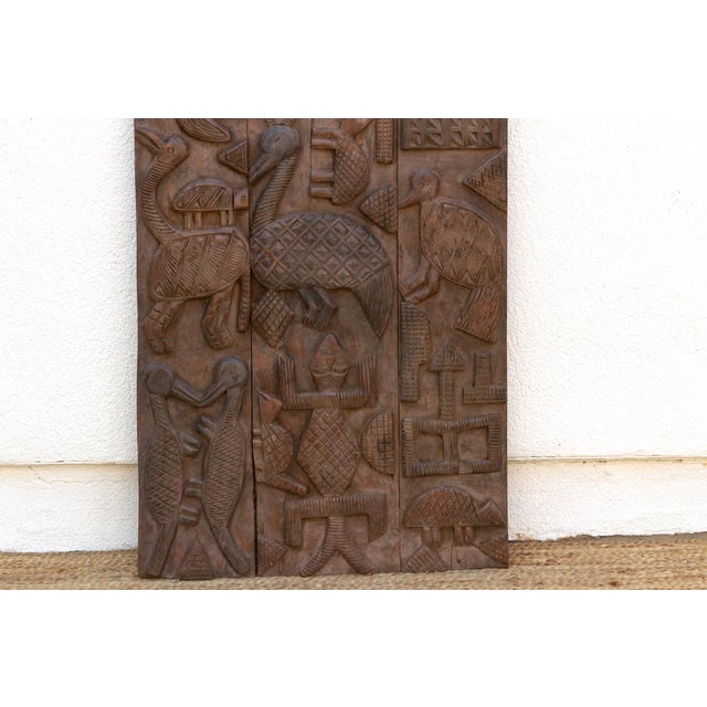 Animal Motif Carved Vintage Nupe Panel For Sale In Los Angeles - Image 6 of 8