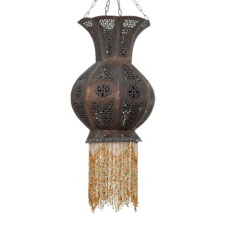 Middle East Copper & Beaded Lantern For Sale