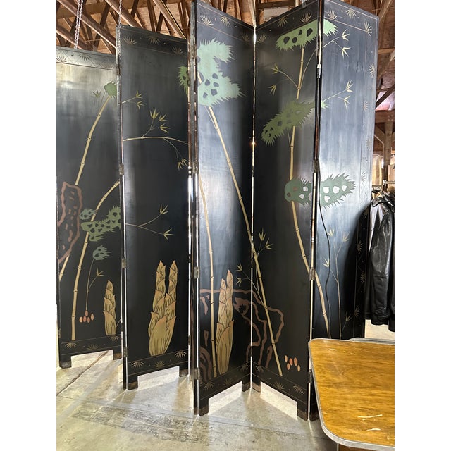 Maitland Smith Coromandel Chinoiserie Eight Panel Screen For Sale - Image 12 of 15