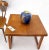 Danish Mid-Century Modern 2" solid teak top coffee side occasional table.