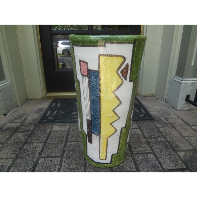 Italian Modernist Glazed Ceramic Umbrella Stand For Sale - Image 13 of 13