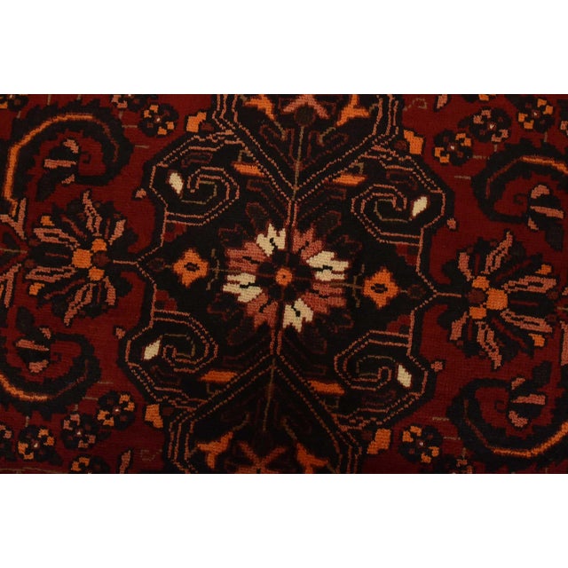 Red Baloch Rug 7’5” X 11’3” Red Wool Vintage Traditional Hand-Knotted Carpet For Sale - Image 8 of 14