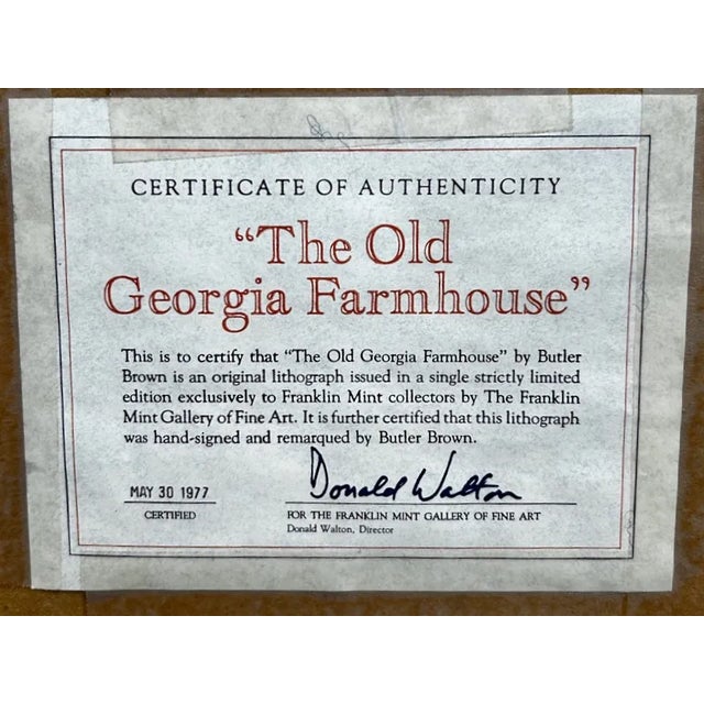 A rare, collector-grade example of Butler Brown's The Old Georgia Farmhouse (1977), issued exclusively by The Franklin...