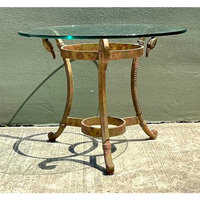 Vintage Gilt Gipped Swan Drinks Table For Sale - Image 9 of 12