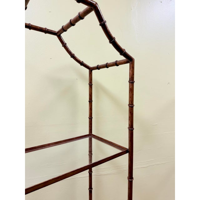 Vintage Hollywood Regency Hand Gilt Faux Bamboo Étagère - Newly Painted For Sale - Image 11 of 12