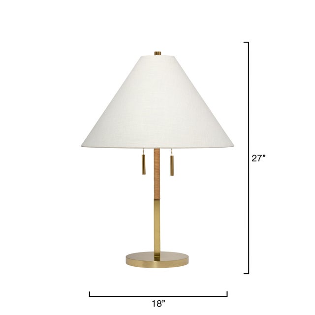 Modern Harrison Table Lamp, Natural Rattan For Sale - Image 3 of 5