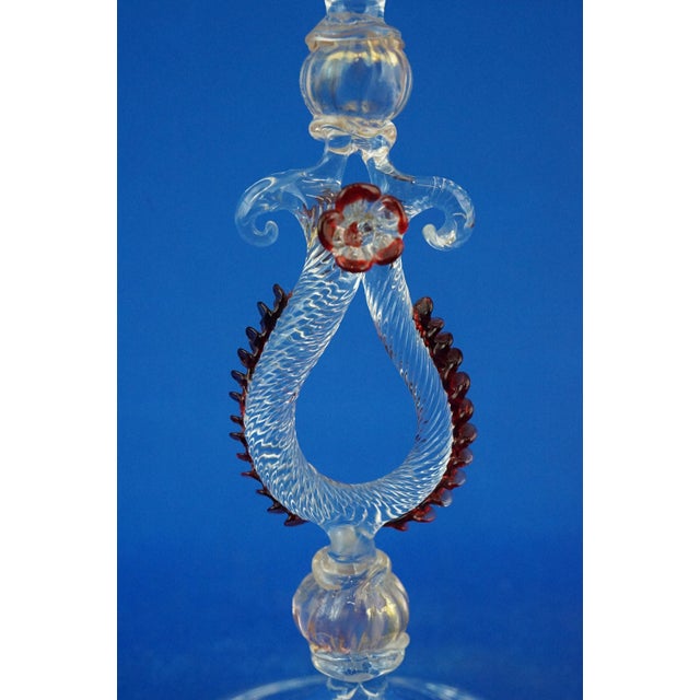 Vintage Venetian Goblet Glass in Blown Murano Glass, 1920s For Sale - Image 18 of 18