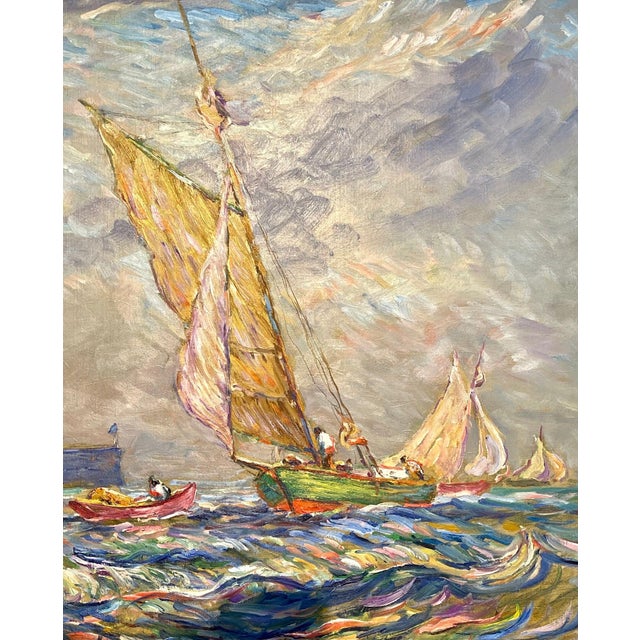 Reynolds Beal, Impressionist Oil Painting, Uss Utah Rockport Mass, American 1928 For Sale In New York - Image 6 of 12
