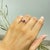 Dainty 0.69 Ct Octagon Ruby & Diamond Three Stone Ring in 925 Sterling Silver Size 6 For Sale - Image 4 of 14
