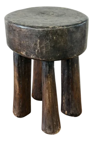 African Vintage Carved Wood Milk Stool Hehe Gogo People Tanzania 11"h